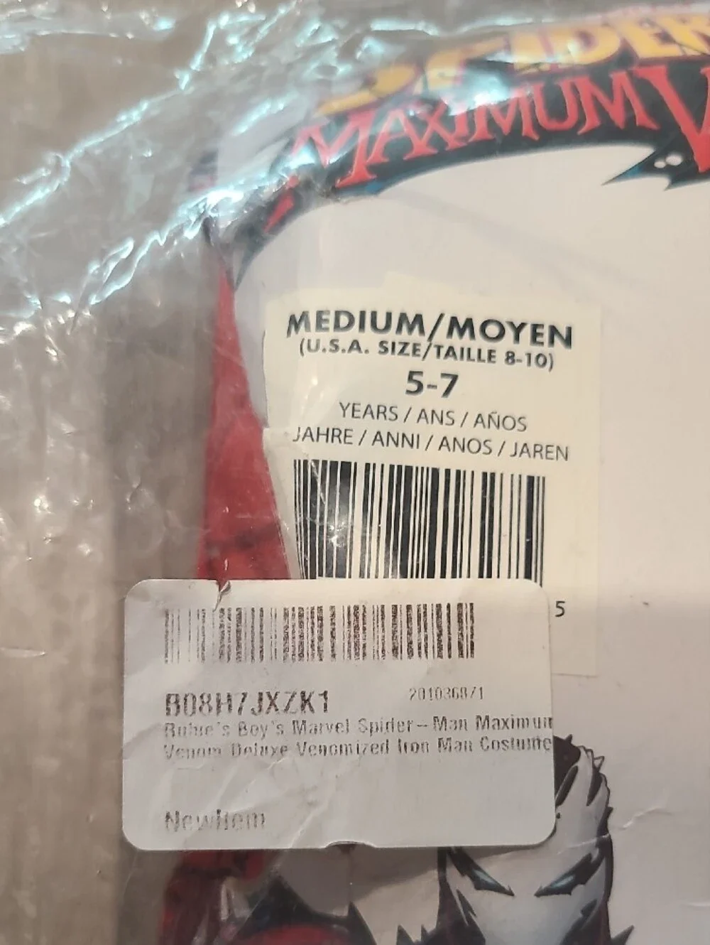 Venomized Iron Man Costume Size Medium 5-7